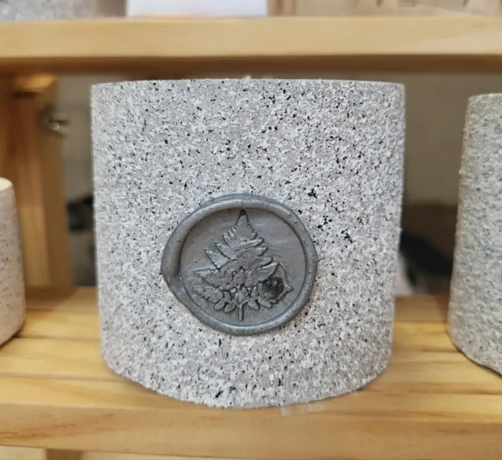 Fleur de coton - Bougie "Granit" - Taille L – Image 3