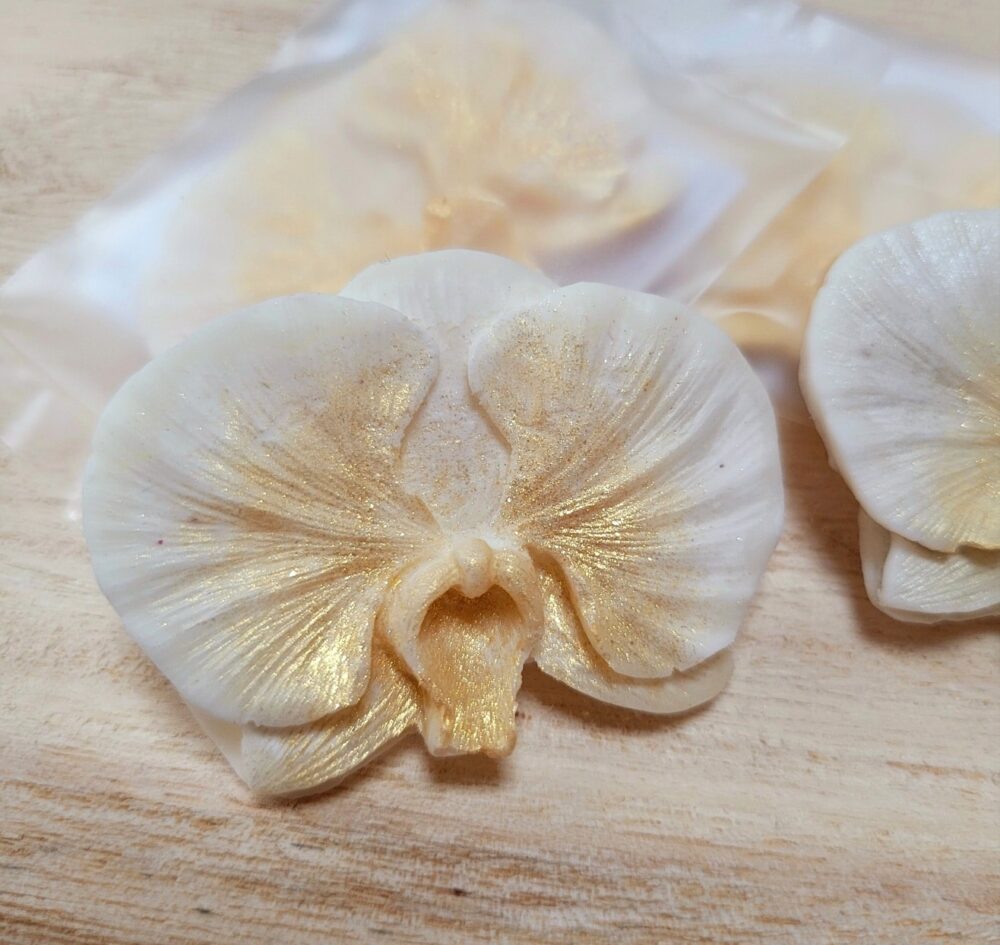 Orchidée blanc/doré - fondant de cire parfumé – Image 2