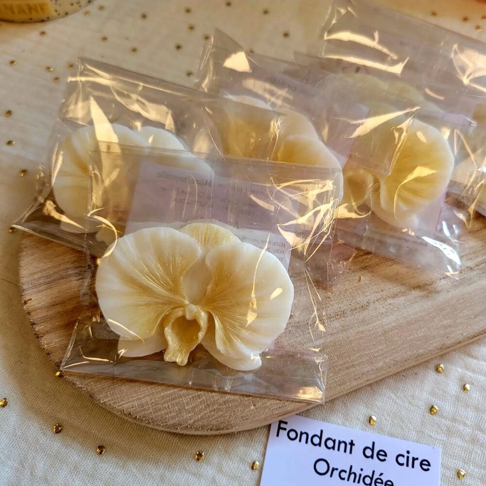 Orchidée blanc/doré - fondant de cire parfumé